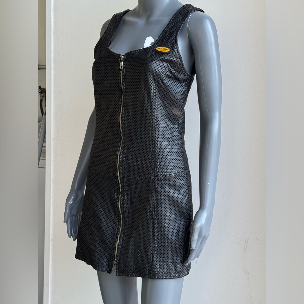 Harley-Davidson Genuine Leather Perforated Dress - Black, Women’s Size 36/8